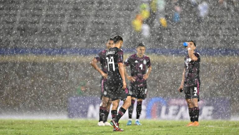 Selección Mexicana en partido ante Jamaica