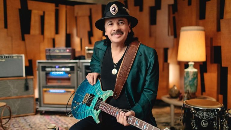 Carlos Santana en la grabación de un disco