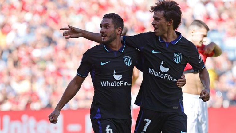 Jugadores del Atlético de Madrid celebran