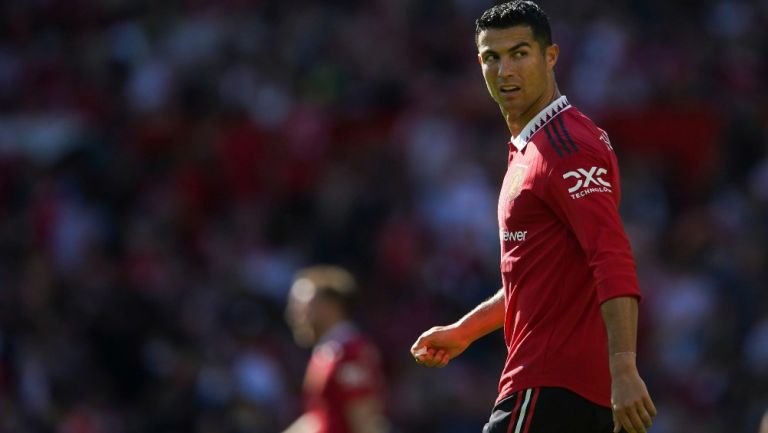 Cristiano Ronaldo durante partido con el United