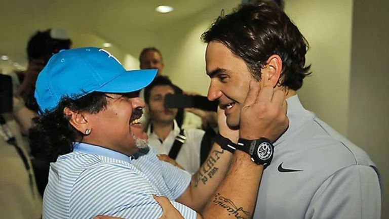 Roger Federer y Maradona