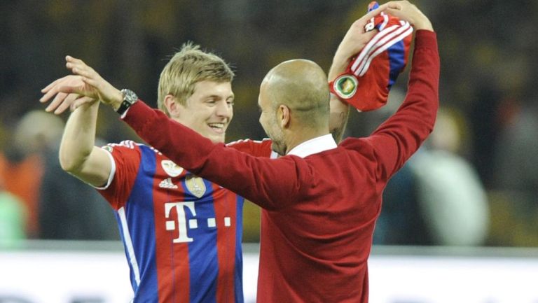 Toni Kroos y Pep Guardiola en el Bayern Múnich