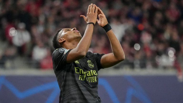 Rodrygo celebrando un gol con el Real Madrid