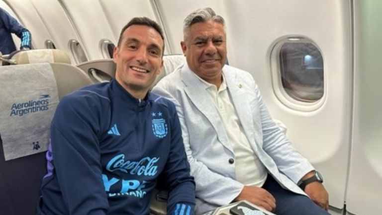 Scaloni y Chiqui Tapia rumbo a Qatar