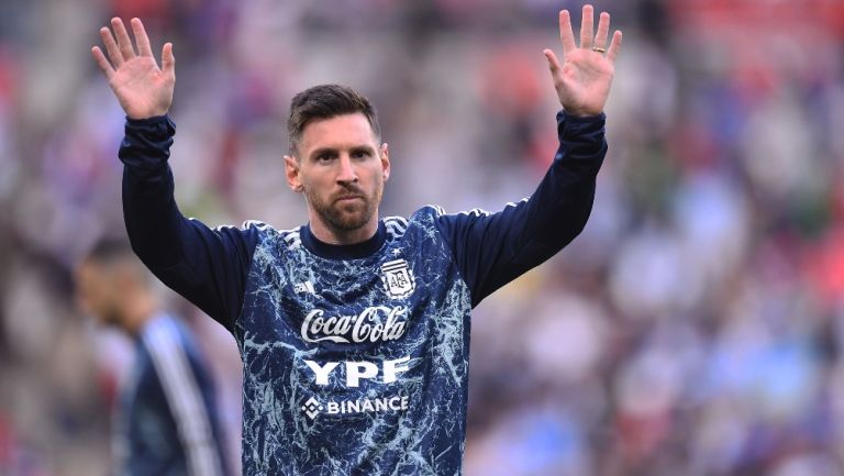 Messi en un partido con Argentina
