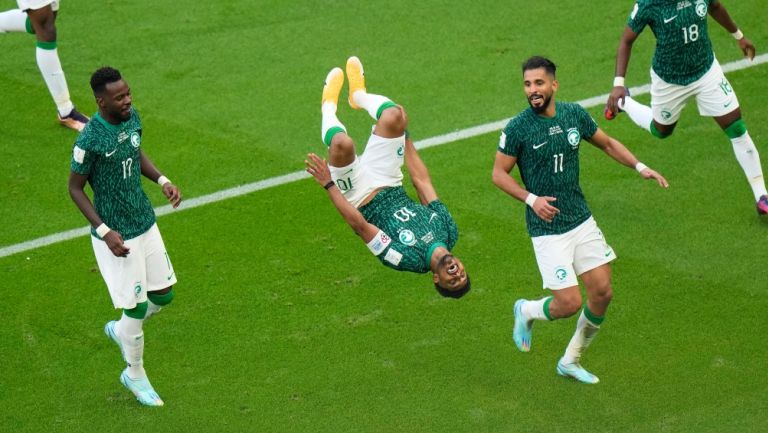 Arabia saudita tras vencer a Argentina