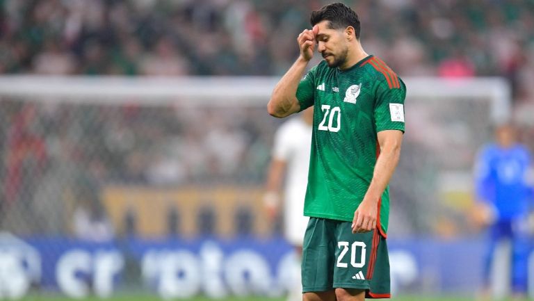 Henry Martín con el Tri reacciona ante Arabia Saudita en Qatar 2022