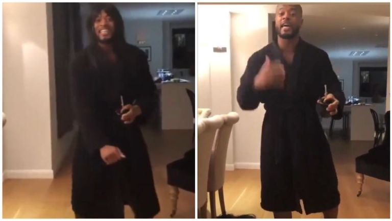 Evra festejó de forma muy peculiar