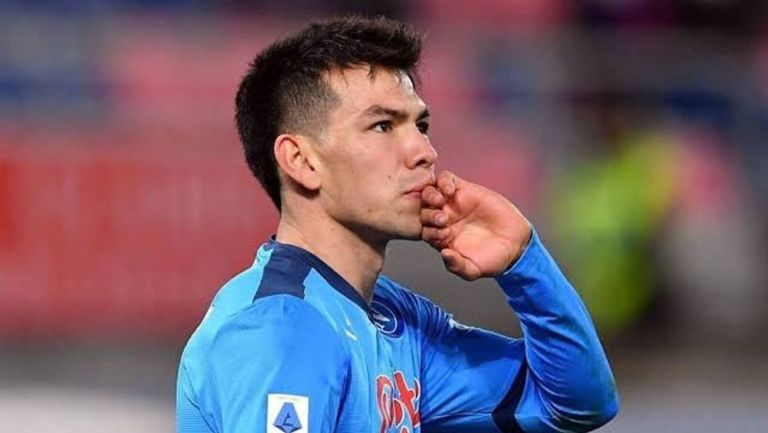 Hirving Lozano con el Napoli