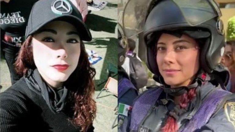 Ana Karen Picaz, policía viral entrevistada durante la marcha del 8M