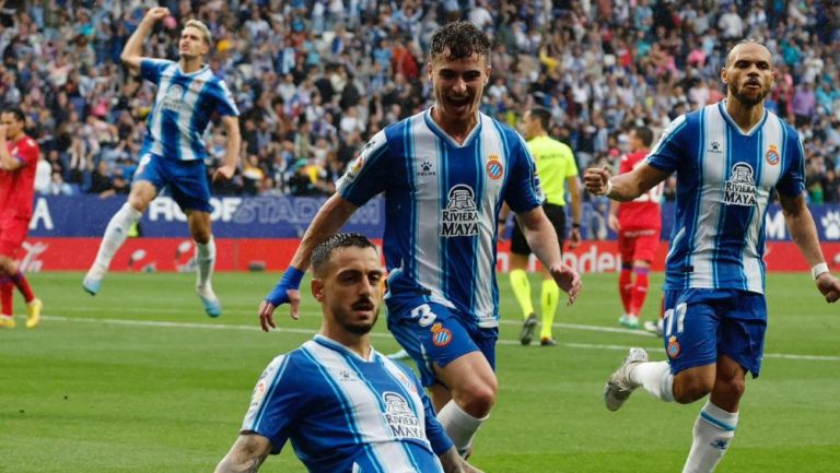 Jugadores del Espanyol celebrando su gol ante Getafe