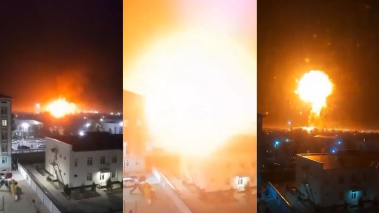 Momento de la explosión en Uzbekistán 