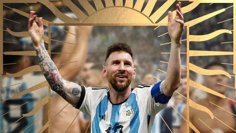 Leo Messi luego de ganar el Mundial con Argentina