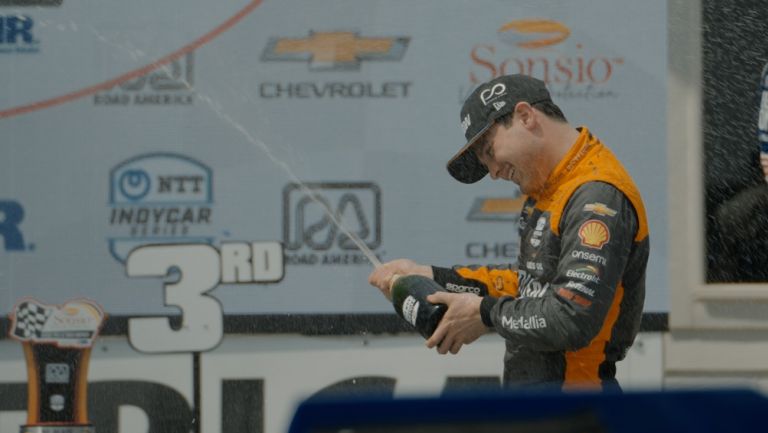 Patricio O'Ward se quedó con el tercer lugar en el Gran Premio de Road America en Wisconsin