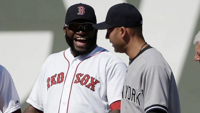 Ortiz junto a Derek Jeter