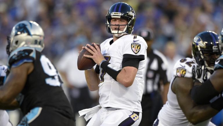 Ryan Mallett jugando con Baltimore Ravens