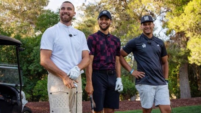 Patrick Mahomes y Travis Kelce vencieron a Steph Curry y Klay Thompson en duelo de golf