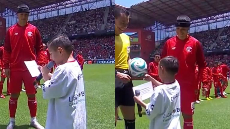 Niño se 'roba el show' durante protocolo de Liga MX: '¡Arriba el Toluca!'