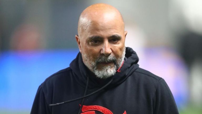 Sampaoli en partido con el Flamengo 