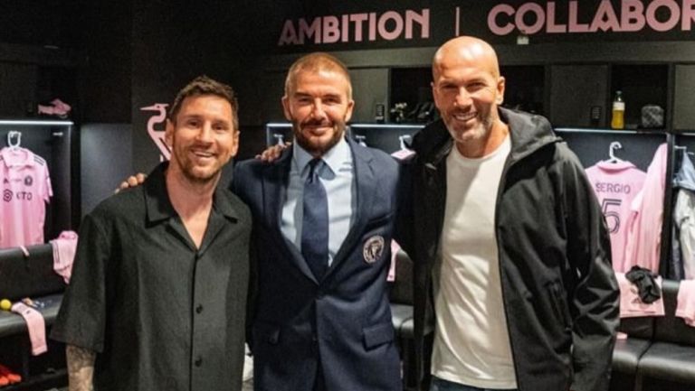 David Beckham junto a Messi y Zidane 