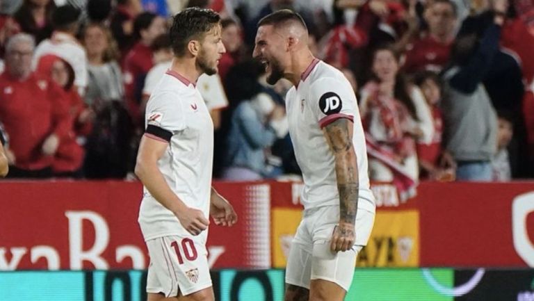 Rakitic celebra el gol del empate ante Betis