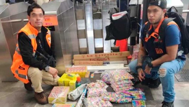 Decomisan varios kilogramos de pirotecnia en Metro de la CDMX