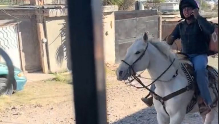 Se viraliza repartidor de Didi que entrega sus pedidos a caballo ¡Chécalo!