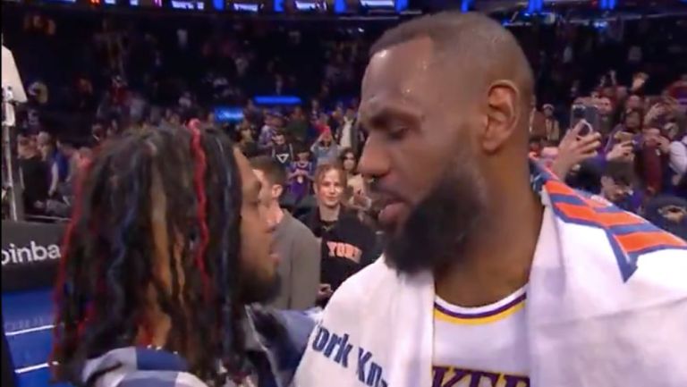 Hamlin y LeBron tras el juego en el Madison Square Garden