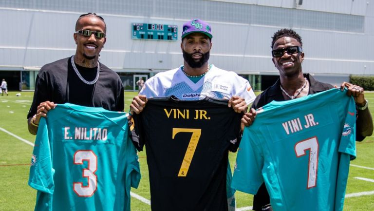 Vini y Militao con Odell Beckham Jr.