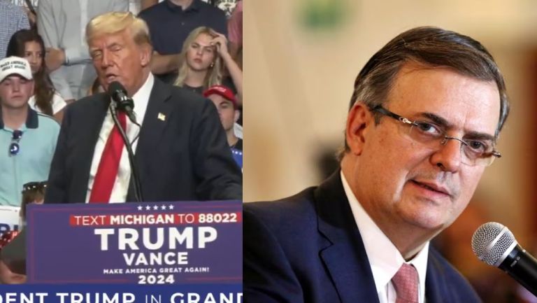 Donald Trump se burla de Marcelo Ebrard en mitin de Michigan